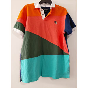 Men's Akoo Short Sleeve Golf Polo Shirt XL Multicolor EUC